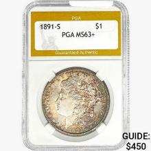 1891-S Morgan Silver Dollar PGA MS63+