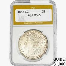 1882-CC Morgan Silver Dollar PGA MS65