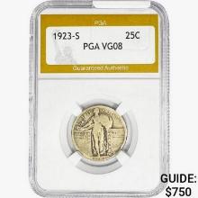 1923-S Standing Liberty Quarter PGA VG8