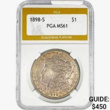 1898-S Morgan Silver Dollar PGA MS61