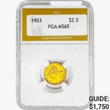 1903 $2.50 Gold Quarter Eagle PGA MS65