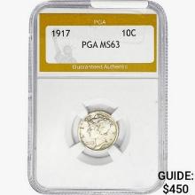 1917 Mercury Silver Dime PGA MS63