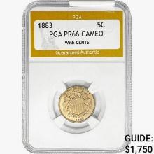 1883 Shield Nickel PGA PR66 CAMEO w/ Cents