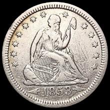 1853 Arrows and Rays Seated Liberty Quarter LIGHTLY CIRCULATED