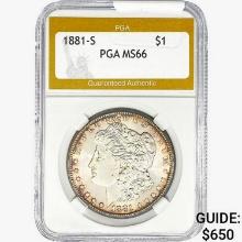 1881-S Morgan Silver Dollar PGA MS66