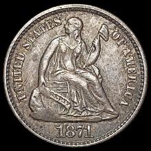 1871 Seated Liberty Half Dime CLOSELY UNCIRCULATED