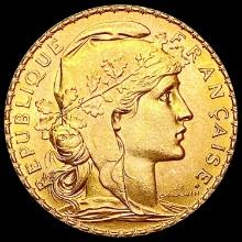 1908 France Gold 20 Franc .1867oz AGW GEM BU