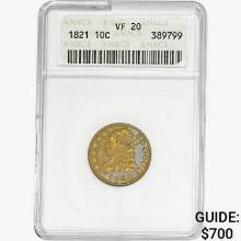 1821 Capped Bust Dime ANACS VF20