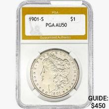 1901-S Morgan Silver Dollar PGA AU50