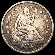 1840-O No Drapery Seated Liberty Quarter LIGHTLY CIRCULATED