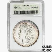 1901 Morgan Silver Dollar ANACS AU55