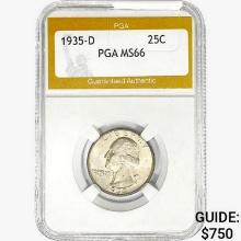 1935-D Washington Silver Quarter PGA MS66