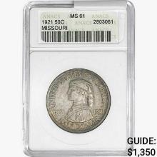 1921 Missouri Half Dollar ANACS MS61