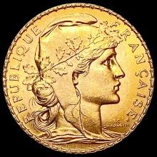 1909 France Gold 20 Franc .1867oz AGW GEM BU