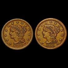 [2] 1853&1856 Braided Hair Large Cent LIGHTLY CIRCULATED