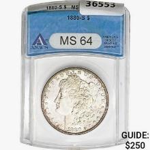 1880-S Morgan Silver Dollar ANACS MS64