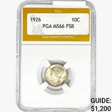 1926 Mercury Silver Dime PGA MS66 FSB