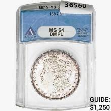 1887 Morgan Silver Dollar ANACS MS64 DMPL