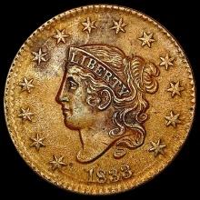 1833 Coronet Head Large Cent CLOSELY UNCIRCULATED