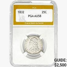 1832 Capped Bust Quarter PGA AU58