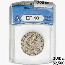 1875-CC Seated Liberty Half Dollar ANACS EF40