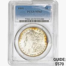 1891 Morgan Silver Dollar PCGS MS63