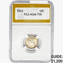 1923 Mercury Silver Dime PGA MS66 FSB