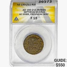 AD 193-211 Roman Septimius Severus ANACS F15