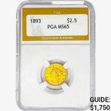 1893 $2.50 Gold Quarter Eagle PGA MS65