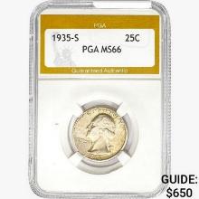 1935-S Washington Silver Quarter PGA MS66