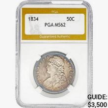 1834 Capped Bust Half Dollar PGA MS62