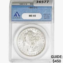 1885-O Morgan Silver Dollar ANACS MS65