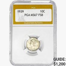 1939 Mercury Silver Dime PGA MS67 FSB