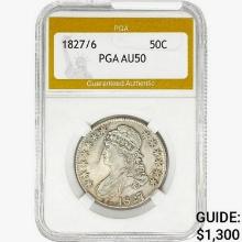 1827/ 6 Capped Bust Half Dollar PGA AU50