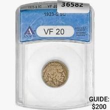 1923-S Buffalo Nickel ANACS VF20