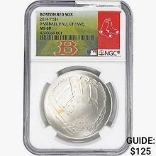 2014-P Silver $1-HOF Boston Red Sox NGC MS69