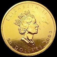 2003 Canada 1oz Gold Maple Leaf SUPERB GEM BU