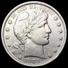 1907-S Barber Half Dollar CLOSELY UNCIRCULATED