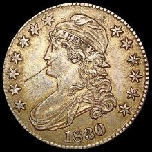 1830 Large O O-121 Capped Bust Half Dollar CHOICE AU