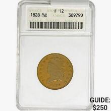 1828 Classic Head Half Cent ANACS F12