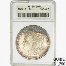 1882-S Morgan Silver Dollar ANACS MS64 DMPL