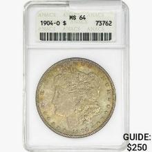 1904-O Morgan Silver Dollar ANACS MS64