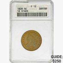 1828 Classic Head Half Cent ANACS F12 12 Stars