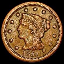 1857 Lg Date Braided Hair Large Cent LIGHTLY CIRCULATED