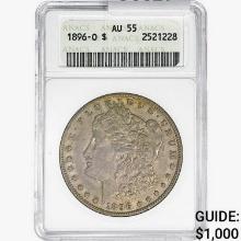 1896-O Morgan Silver Dollar ANACS AU55