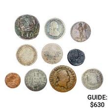 (10) Varied Ancient & Foreign Coins w/ Silver