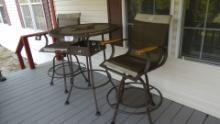 Outdoor pub table w/ 3 stools