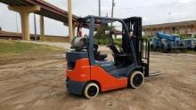 FORKLIFT, TOYOTA 5,000-LB BASE CAP. MDL 8FGCU25, new in 2020, LPG engine, 8