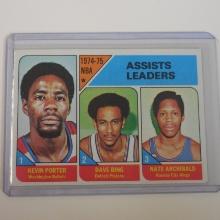 1975-76 TOPPS #5 1974-75 NBA ASSISTS LEADERS PORTER BING ARCHIBALD