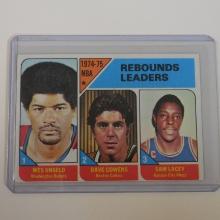 1975-76 TOPPS #4 1974-75 NBA REBOUNDS LEADERS UNSELD COWENS LACEY